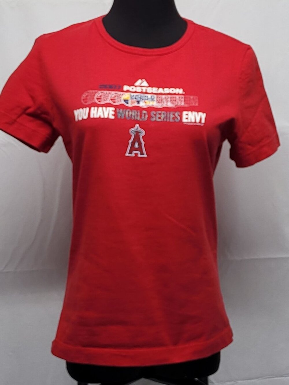 LA Angels T Shirt MLB Majestic Womens Medium Post Season 2007 Short Sleeve Red